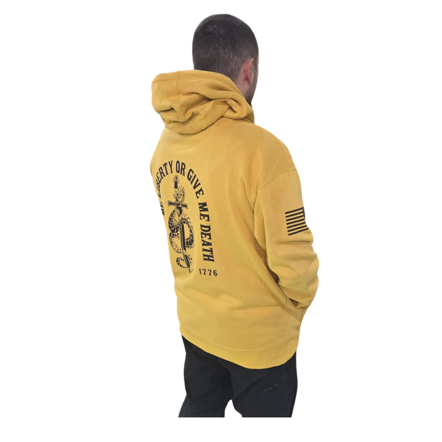 Mustard Yellow Don't tread On Me Hoodie