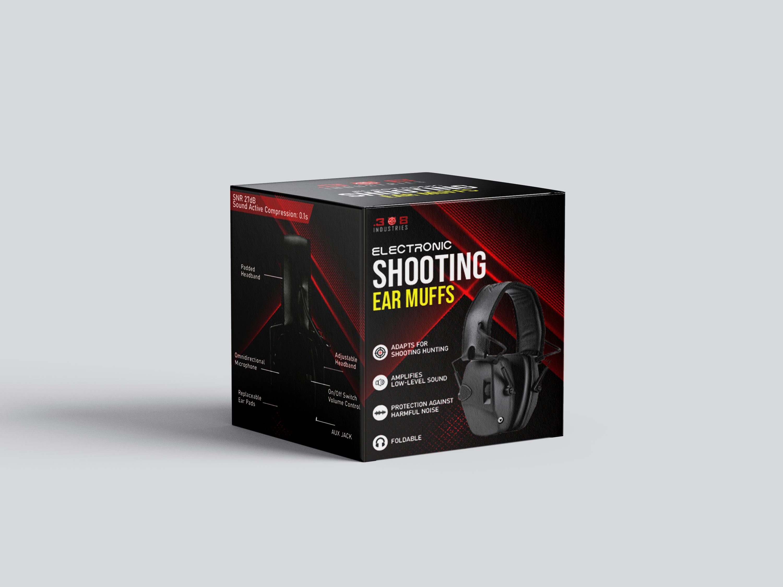 308 Electronic Ear Muffs- Hearing Protection