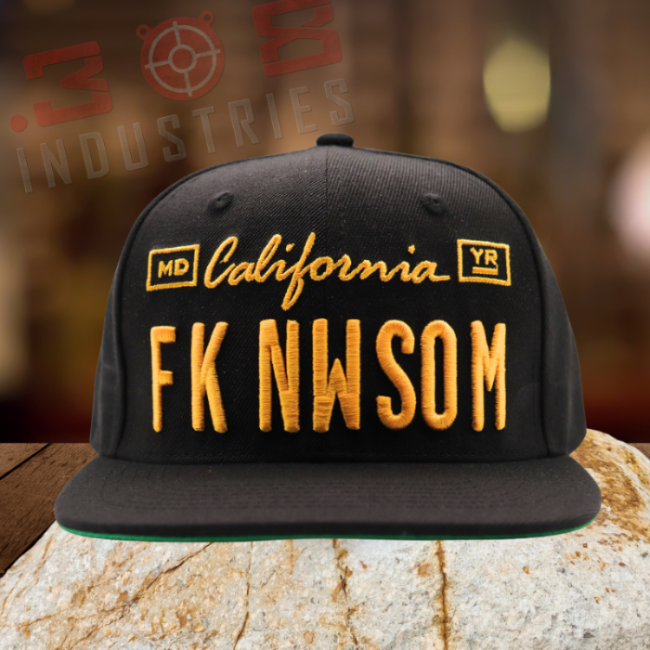 Newsom - California Black & Yellow 3D Embroidery Hat
