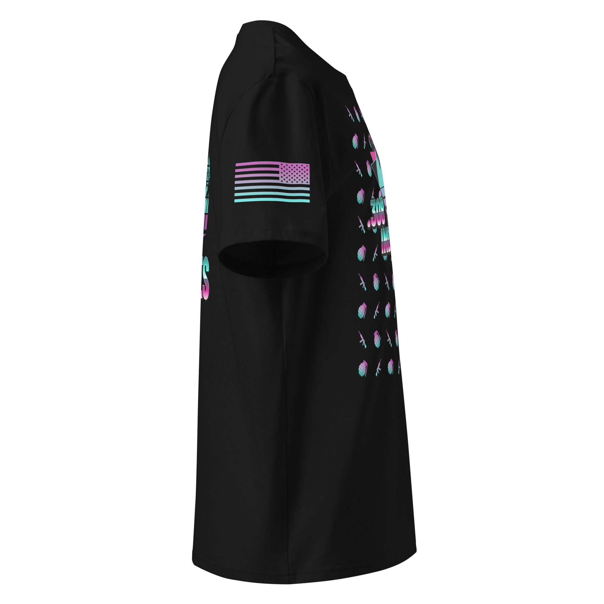 80’s Retro Vibe Tactical  Black T-Shirt