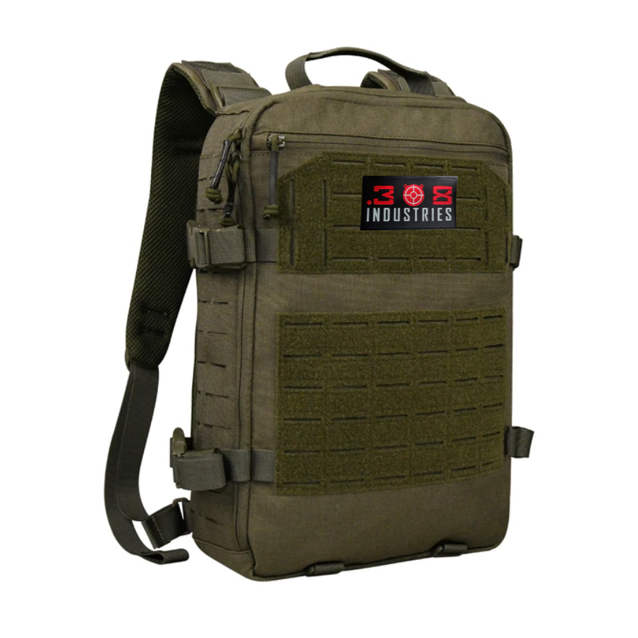 Backpack with helmet pouch attachment