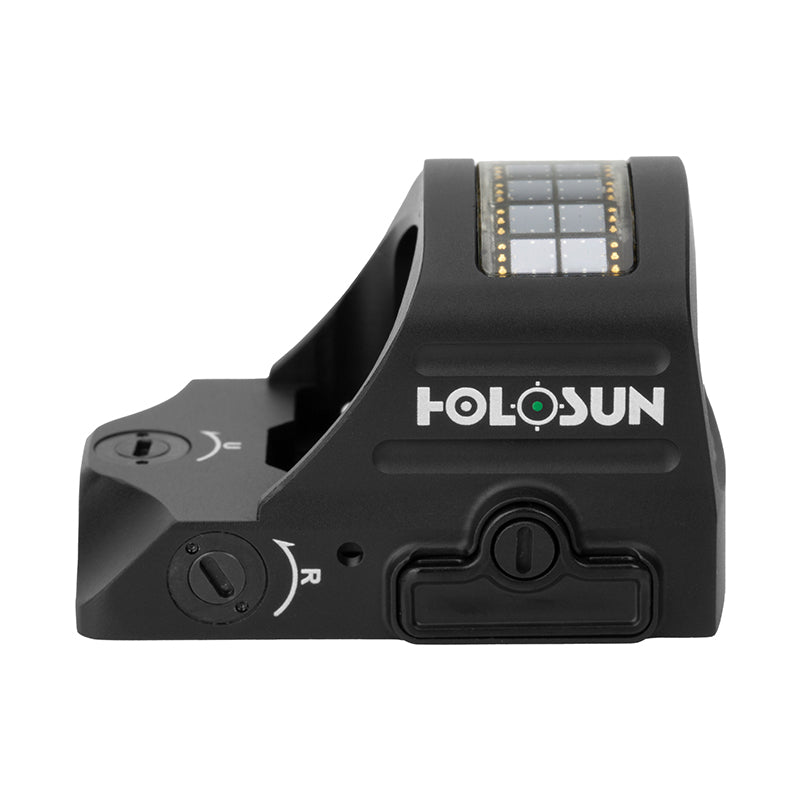 Holosun HE407C-GR-X2, Green Dot,Holosun Technologies, 407C-GR-X2, Green Dot, 2 MOA, Black Color, Side Battery, Solar Failsafe