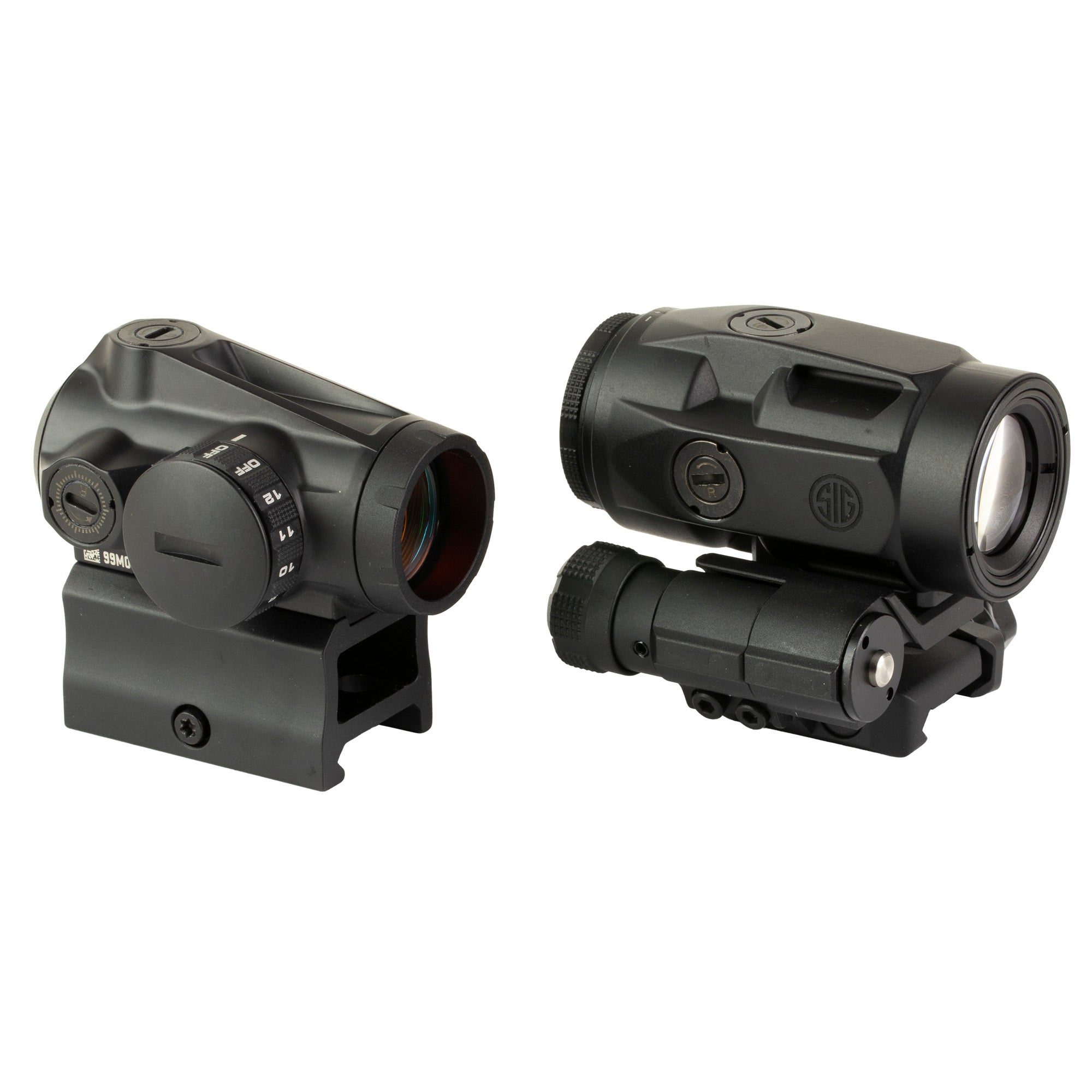 Sig Sauer, ROMEO MSR Gen II/Juliet 3 Micro Combo Kit, Red Dot Sight with Juliet3-Micro Magnifier, 3X22, 2 MOA, Black, Includes 90 Degree Push-Button Flip-to-Side Magnifier Mount