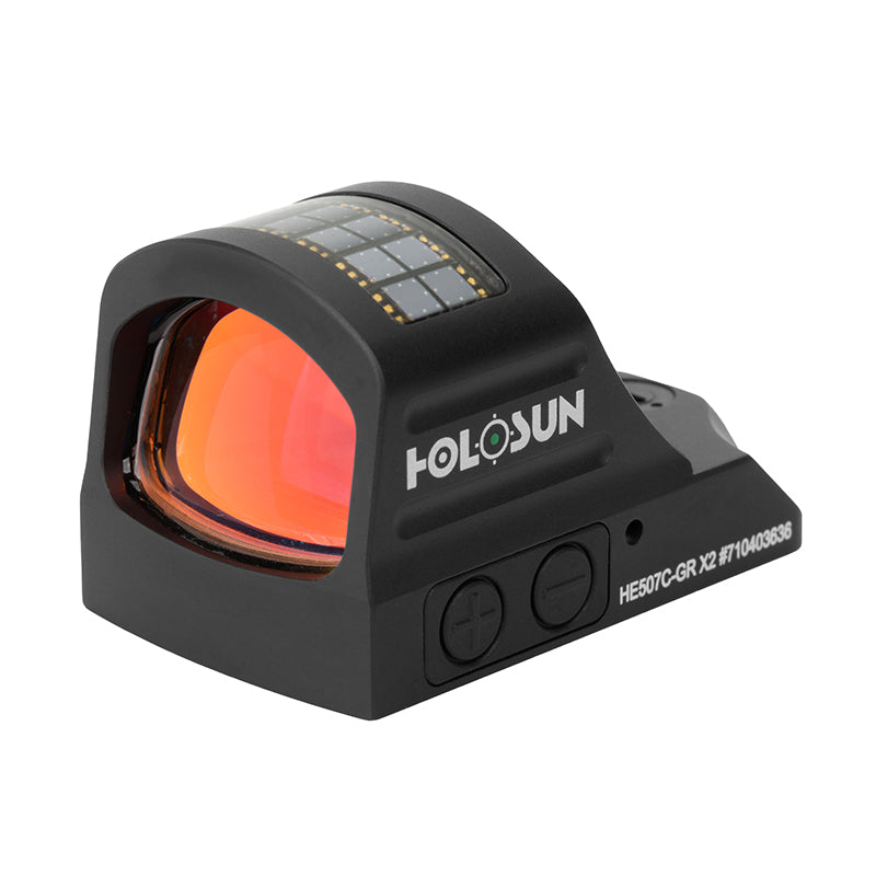 Holosun HE507C-GR-X2, Green Dot, 32 MOA Ring & 2 MOA Dot, Black Color, Side Battery, Solar Failsafe