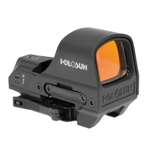 Holosun HE510C-GR ELITE, Open Reflex, Green 2MOA Dot or 2MOA Dot with 65MOA Circle, Solar with Internal Battery, Quick Release Mount, AR Riser, Protective Hood, Black