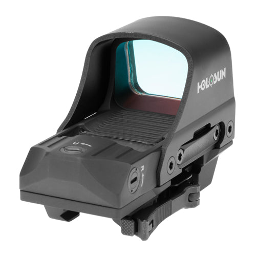 Holosun HE510C-GR ELITE, Open Reflex, Green 2MOA Dot or 2MOA Dot with 65MOA Circle, Solar with Internal Battery, Quick Release Mount, AR Riser, Protective Hood, Black
