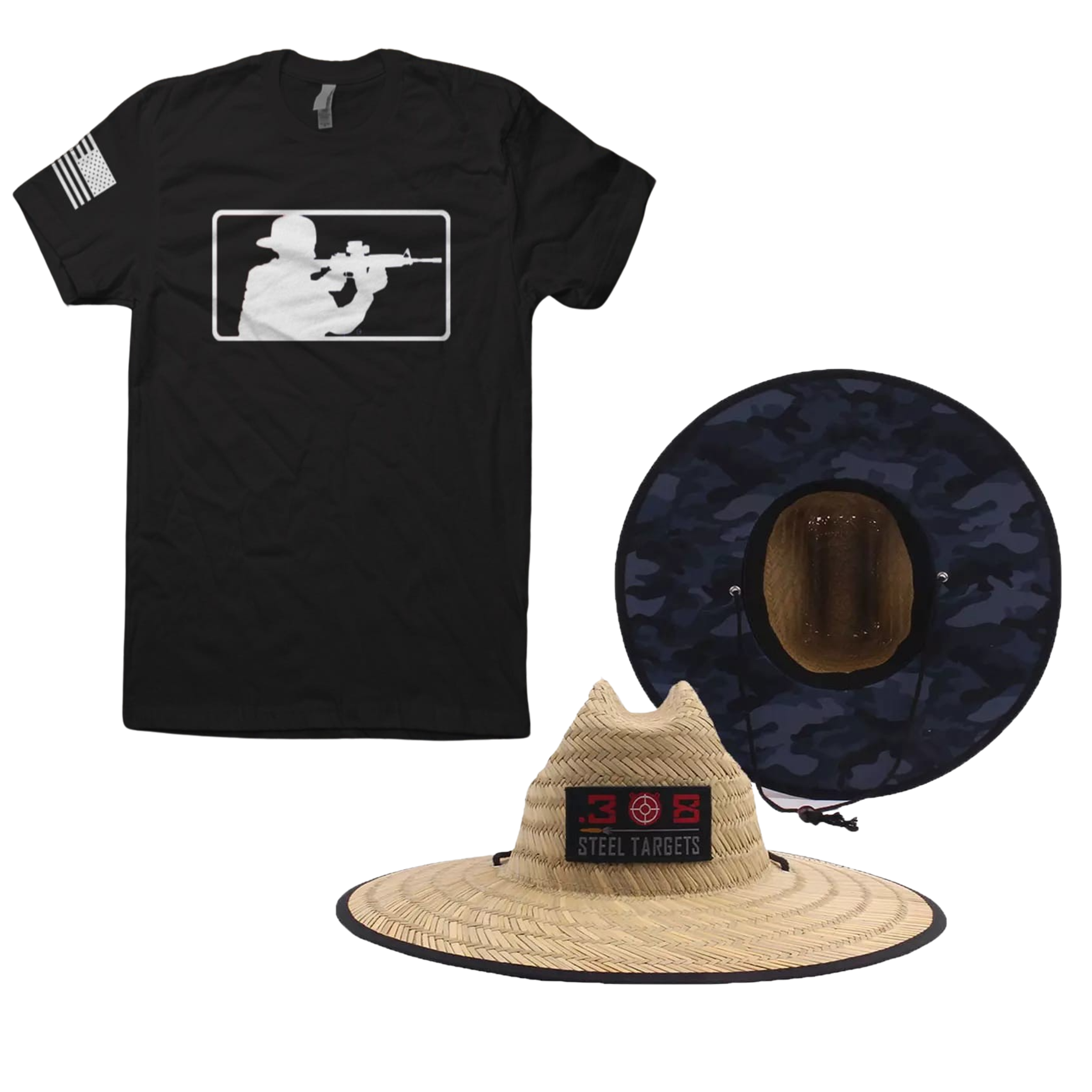 AK or AR T-shirt  and .308 Straw Hat Pack