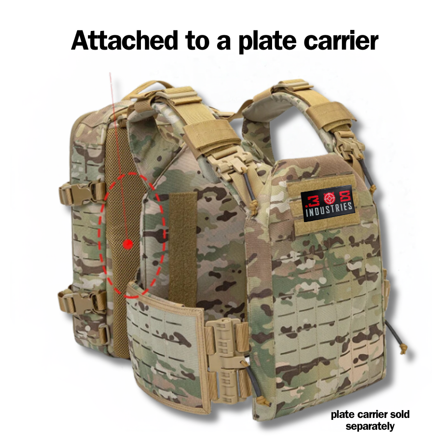 Backpack with helmet pouch attachment