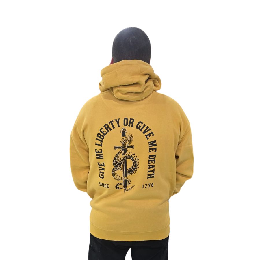 PRE- ORDER Mustard Yellow Don't tread On Me Hoodie