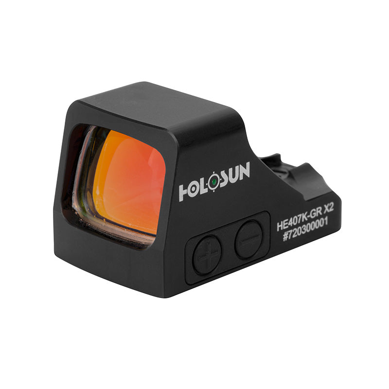 Holosun 407K-X2 Green Dot, Black Color, Side Battery, 6 MOA Dot