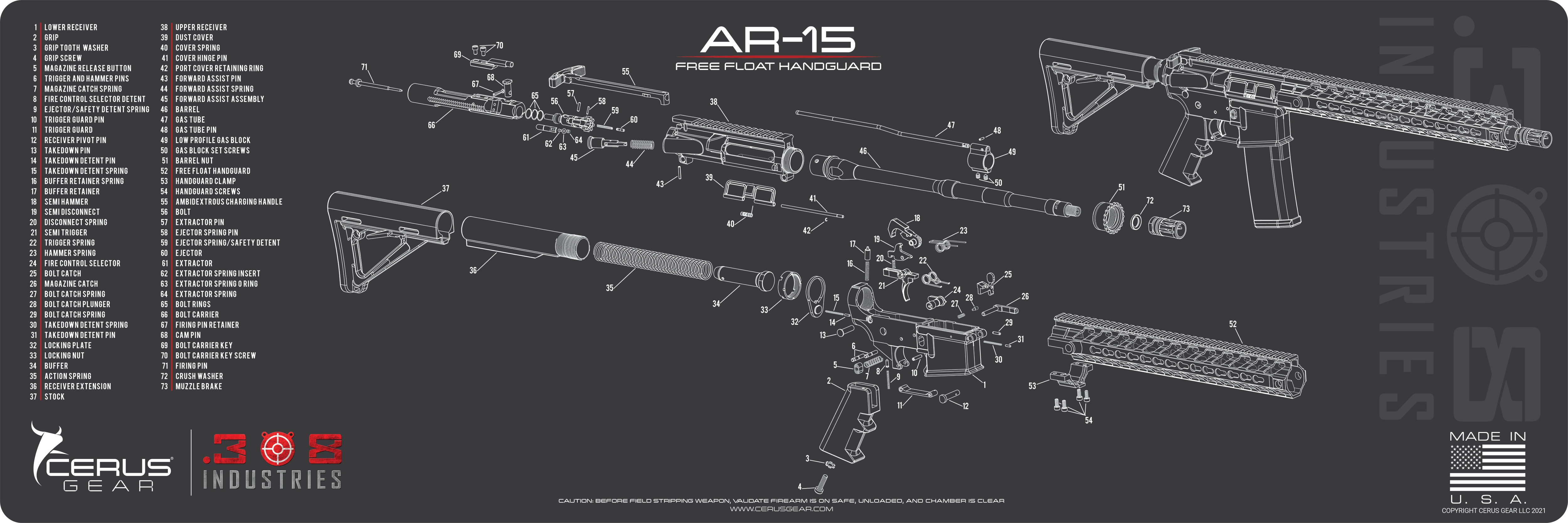 AR-15 SCHEMATIC RIFLE MAT